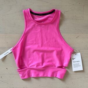 NWT Nike Tech Pack Neon Pink Cutout Cropped Training Tank Top